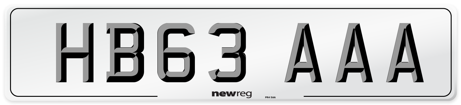 HB63 AAA Number Plate from New Reg